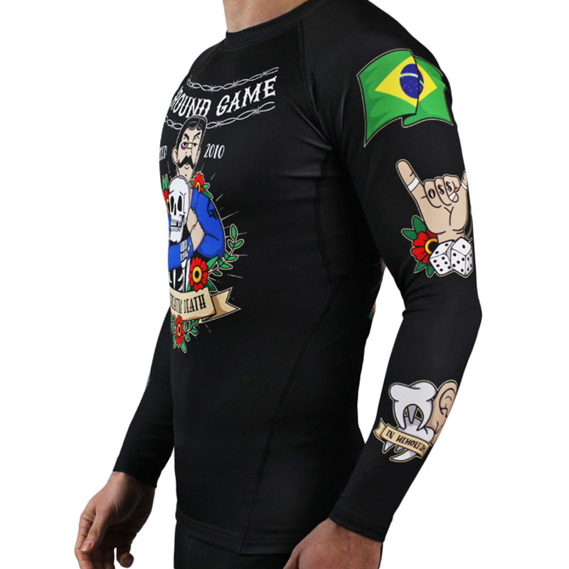GroundGame old school RASHGUARD longsleeve -BLACK